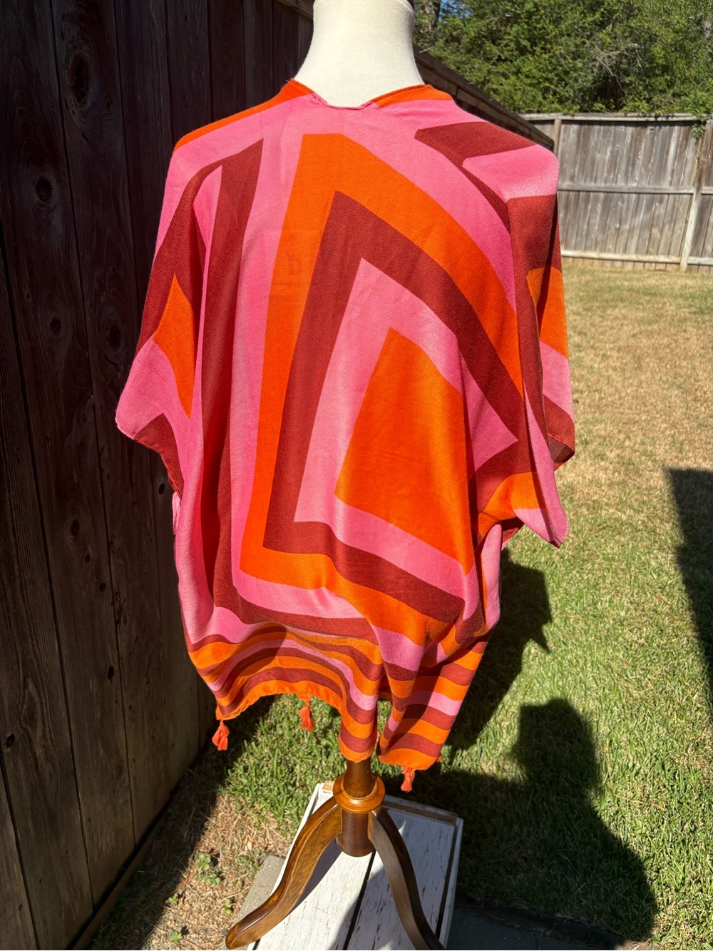 Do Something In Love Pink & Orange Striped Kimono Wrap - Picture 4 of 6